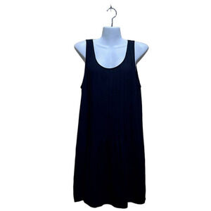 Aritzia Babaton Black Pleated Dress M Sleeveless Pockets Lined Babydoll Tunic
